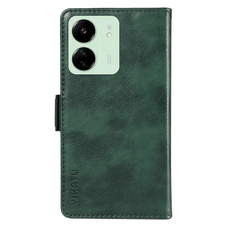 YIKATU YK-007 For Xiaomi Redmi 13C 4G / 13C 5G / 13R 5G / Poco M6 5G / Poco C65 4G Case Scratch-Proof Leather+TPU Magnetic Phone Cover