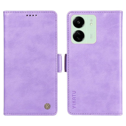 YIKATU YK-007 For Xiaomi Redmi 13C 4G / 13C 5G / 13R 5G / Poco M6 5G / Poco C65 4G Case Scratch-Proof Leather+TPU Magnetic Phone Cover