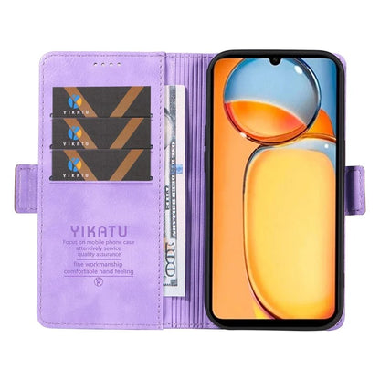 YIKATU YK-007 For Xiaomi Redmi 13C 4G / 13C 5G / 13R 5G / Poco M6 5G / Poco C65 4G Case Scratch-Proof Leather+TPU Magnetic Phone Cover