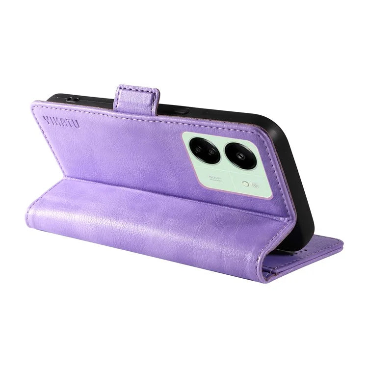 YIKATU YK-007 For Xiaomi Redmi 13C 4G / 13C 5G / 13R 5G / Poco M6 5G / Poco C65 4G Case Scratch-Proof Leather+TPU Magnetic Phone Cover