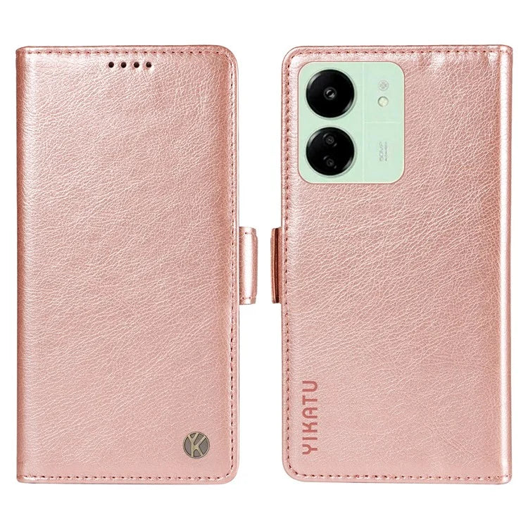 YIKATU YK-007 For Xiaomi Redmi 13C 4G / 13C 5G / 13R 5G / Poco M6 5G / Poco C65 4G Case Scratch-Proof Leather+TPU Magnetic Phone Cover