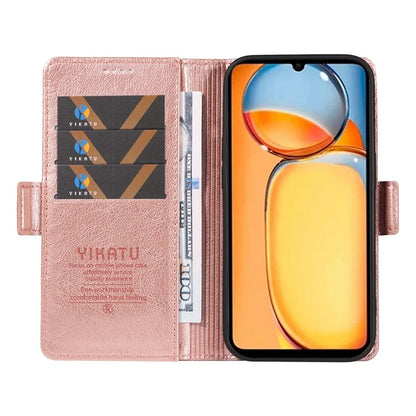 YIKATU YK-007 For Xiaomi Redmi 13C 4G / 13C 5G / 13R 5G / Poco M6 5G / Poco C65 4G Case Scratch-Proof Leather+TPU Magnetic Phone Cover