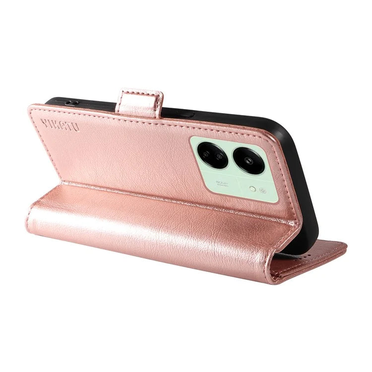 YIKATU YK-007 For Xiaomi Redmi 13C 4G / 13C 5G / 13R 5G / Poco M6 5G / Poco C65 4G Case Scratch-Proof Leather+TPU Magnetic Phone Cover
