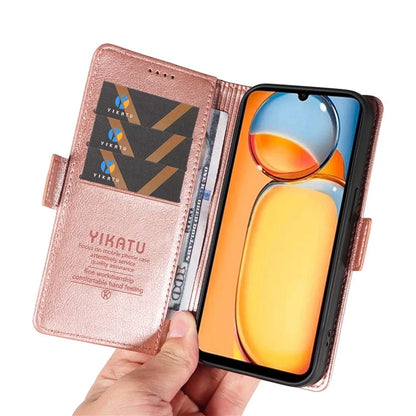 YIKATU YK-007 For Xiaomi Redmi 13C 4G / 13C 5G / 13R 5G / Poco M6 5G / Poco C65 4G Case Scratch-Proof Leather+TPU Magnetic Phone Cover