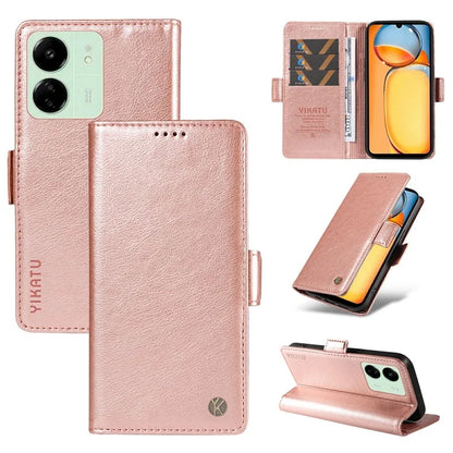 YIKATU YK-007 For Xiaomi Redmi 13C 4G / 13C 5G / 13R 5G / Poco M6 5G / Poco C65 4G Case Scratch-Proof Leather+TPU Magnetic Phone Cover