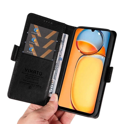 YIKATU YK-007 For Xiaomi Redmi 13C 4G / 13C 5G / 13R 5G / Poco M6 5G / Poco C65 4G Case Scratch-Proof Leather+TPU Magnetic Phone Cover