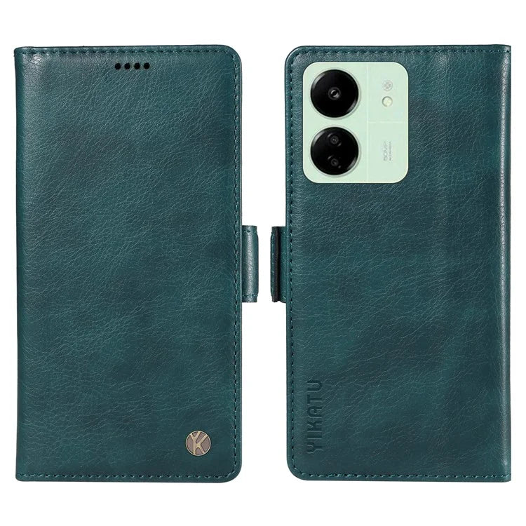 YIKATU YK-007 For Xiaomi Redmi 13C 4G / 13C 5G / 13R 5G / Poco M6 5G / Poco C65 4G Case Scratch-Proof Leather+TPU Magnetic Phone Cover