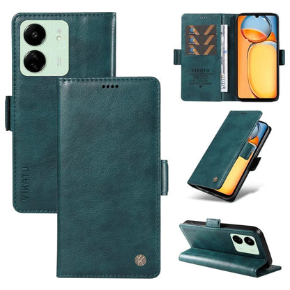 YIKATU YK-007 For Xiaomi Redmi 13C 4G / 13C 5G / 13R 5G / Poco M6 5G / Poco C65 4G Case Scratch-Proof Leather+TPU Magnetic Phone Cover