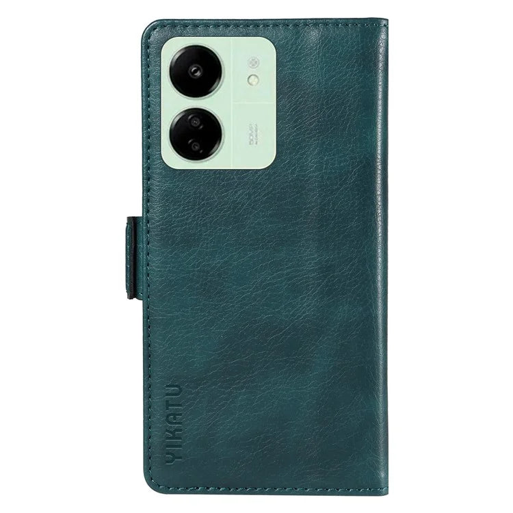 YIKATU YK-007 For Xiaomi Redmi 13C 4G / 13C 5G / 13R 5G / Poco M6 5G / Poco C65 4G Case Scratch-Proof Leather+TPU Magnetic Phone Cover