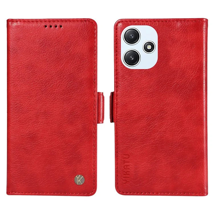 YIKATU YK-007 For Xiaomi Redmi 12 4G / 12 5G (Global) / Poco M6 Pro 5G Leather Case Litchi Texture Phone Cover
