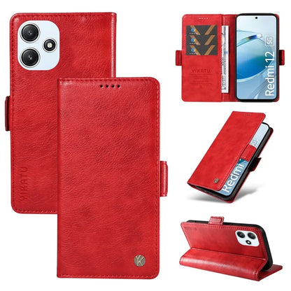 YIKATU YK-007 For Xiaomi Redmi 12 4G / 12 5G (Global) / Poco M6 Pro 5G Leather Case Litchi Texture Phone Cover