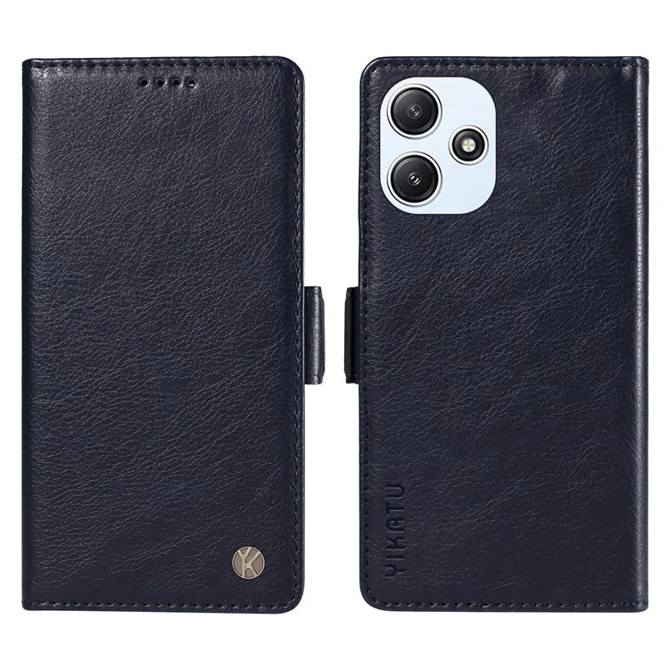 YIKATU YK-007 For Xiaomi Redmi 12 4G / 12 5G (Global) / Poco M6 Pro 5G Leather Case Litchi Texture Phone Cover