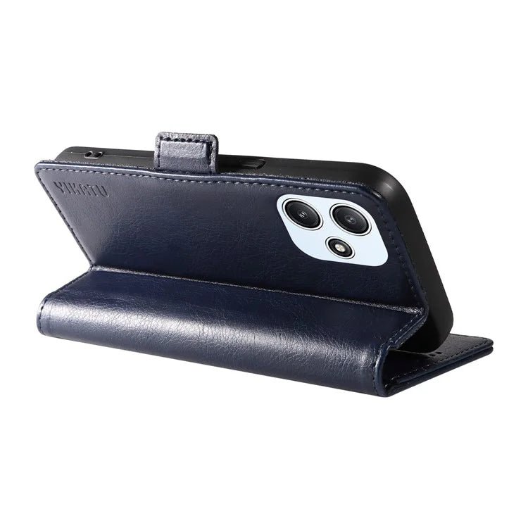 YIKATU YK-007 For Xiaomi Redmi 12 4G / 12 5G (Global) / Poco M6 Pro 5G Leather Case Litchi Texture Phone Cover