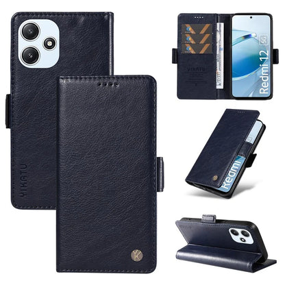 YIKATU YK-007 For Xiaomi Redmi 12 4G / 12 5G (Global) / Poco M6 Pro 5G Leather Case Litchi Texture Phone Cover