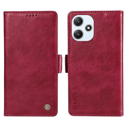 YIKATU YK-007 For Xiaomi Redmi 12 4G / 12 5G (Global) / Poco M6 Pro 5G Leather Case Litchi Texture Phone Cover