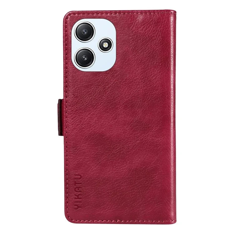 YIKATU YK-007 For Xiaomi Redmi 12 4G / 12 5G (Global) / Poco M6 Pro 5G Leather Case Litchi Texture Phone Cover