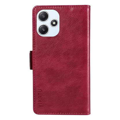 YIKATU YK-007 For Xiaomi Redmi 12 4G / 12 5G (Global) / Poco M6 Pro 5G Leather Case Litchi Texture Phone Cover