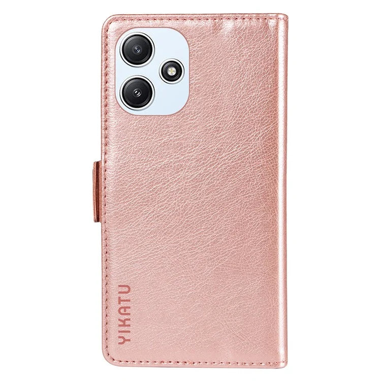 YIKATU YK-007 For Xiaomi Redmi 12 4G / 12 5G (Global) / Poco M6 Pro 5G Leather Case Litchi Texture Phone Cover