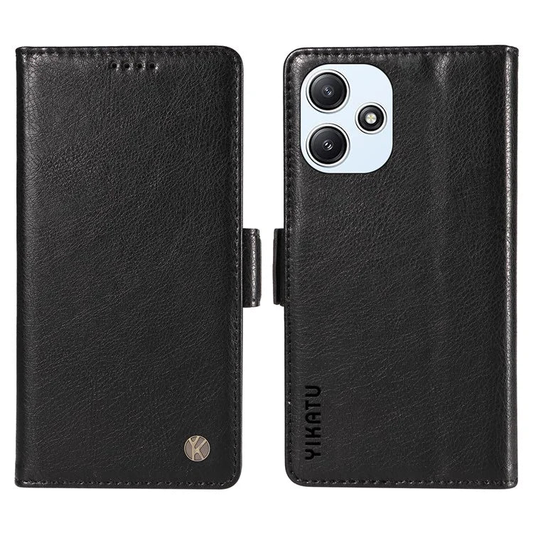 YIKATU YK-007 For Xiaomi Redmi 12 4G / 12 5G (Global) / Poco M6 Pro 5G Leather Case Litchi Texture Phone Cover