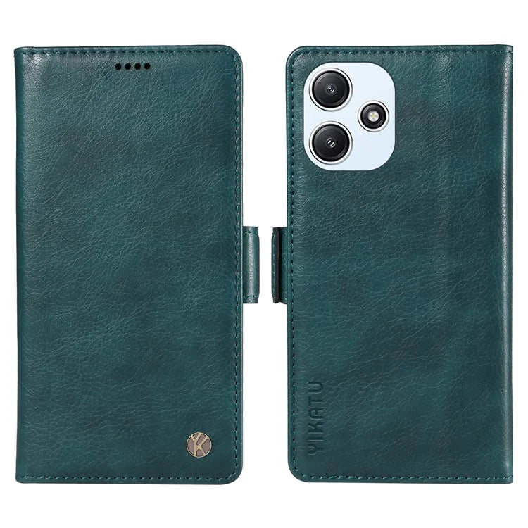 YIKATU YK-007 For Xiaomi Redmi 12 4G / 12 5G (Global) / Poco M6 Pro 5G Leather Case Litchi Texture Phone Cover
