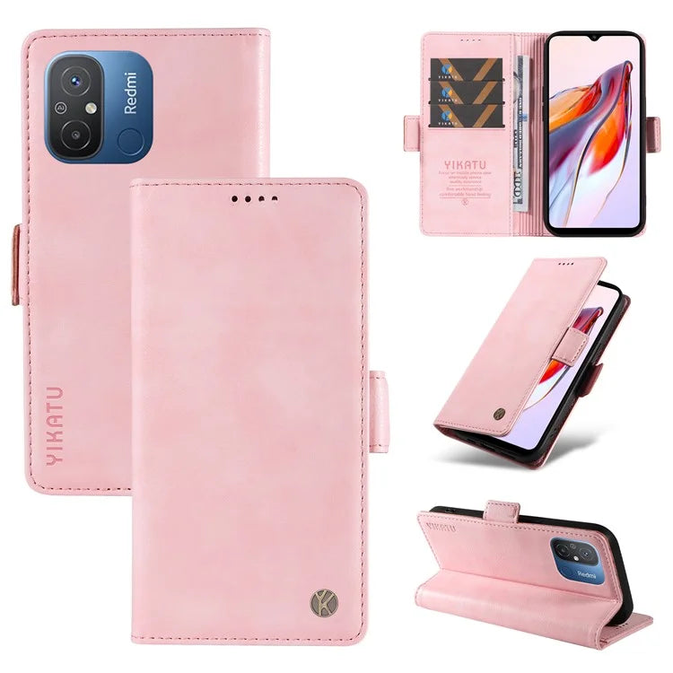 YIKATU YK-007 For Xiaomi Redmi 12C 4G / 11A 4G Case Litchi Texture Stand Smart Phone Cover