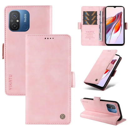 YIKATU YK-007 For Xiaomi Redmi 12C 4G / 11A 4G Case Litchi Texture Stand Smart Phone Cover