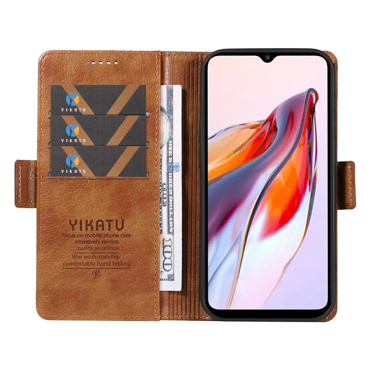 YIKATU YK-007 For Xiaomi Redmi 12C 4G / 11A 4G Case Litchi Texture Stand Smart Phone Cover