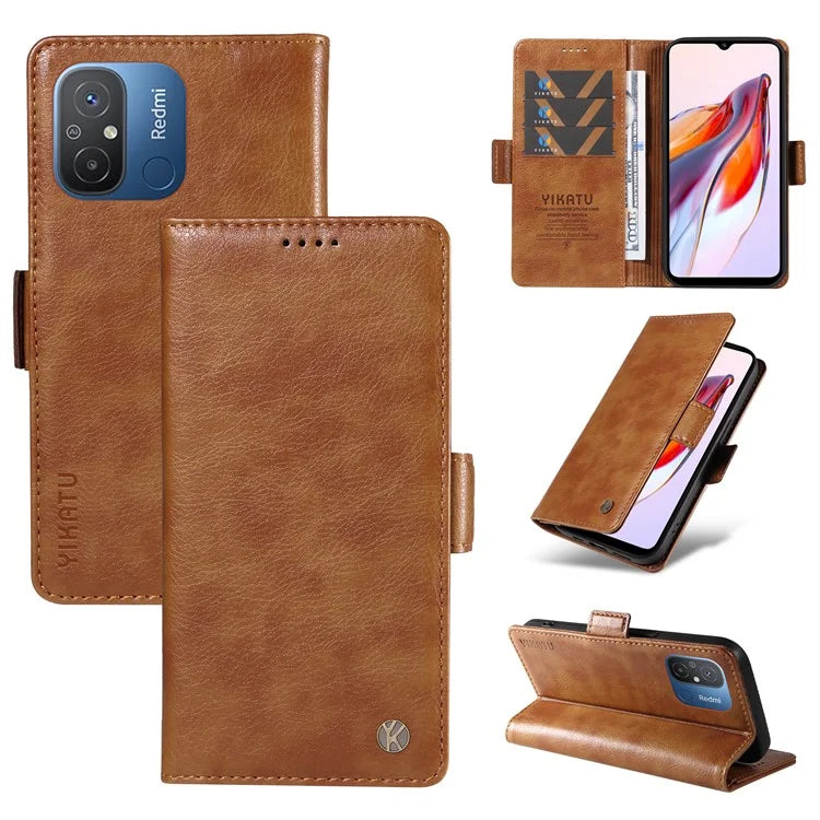 YIKATU YK-007 For Xiaomi Redmi 12C 4G / 11A 4G Case Litchi Texture Stand Smart Phone Cover