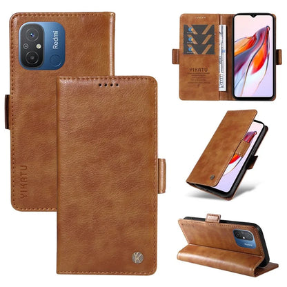 YIKATU YK-007 For Xiaomi Redmi 12C 4G / 11A 4G Case Litchi Texture Stand Smart Phone Cover