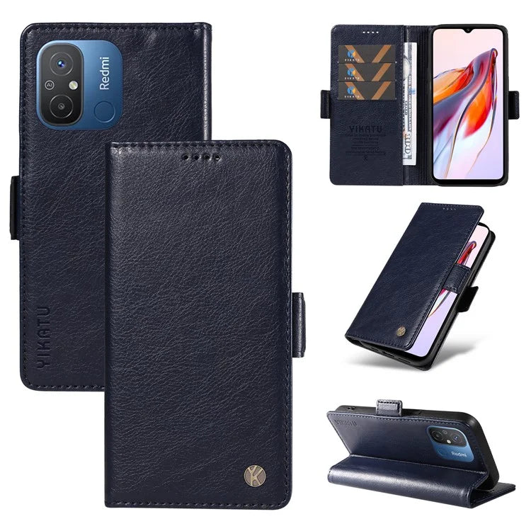 YIKATU YK-007 For Xiaomi Redmi 12C 4G / 11A 4G Case Litchi Texture Stand Smart Phone Cover