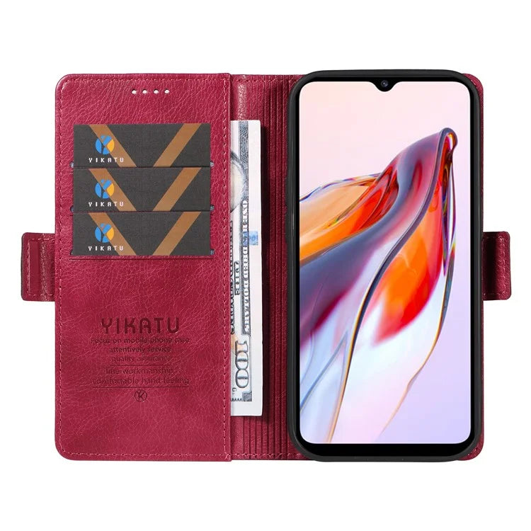 YIKATU YK-007 For Xiaomi Redmi 12C 4G / 11A 4G Case Litchi Texture Stand Smart Phone Cover