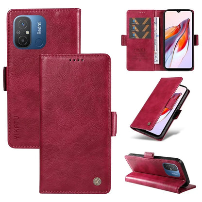YIKATU YK-007 For Xiaomi Redmi 12C 4G / 11A 4G Case Litchi Texture Stand Smart Phone Cover