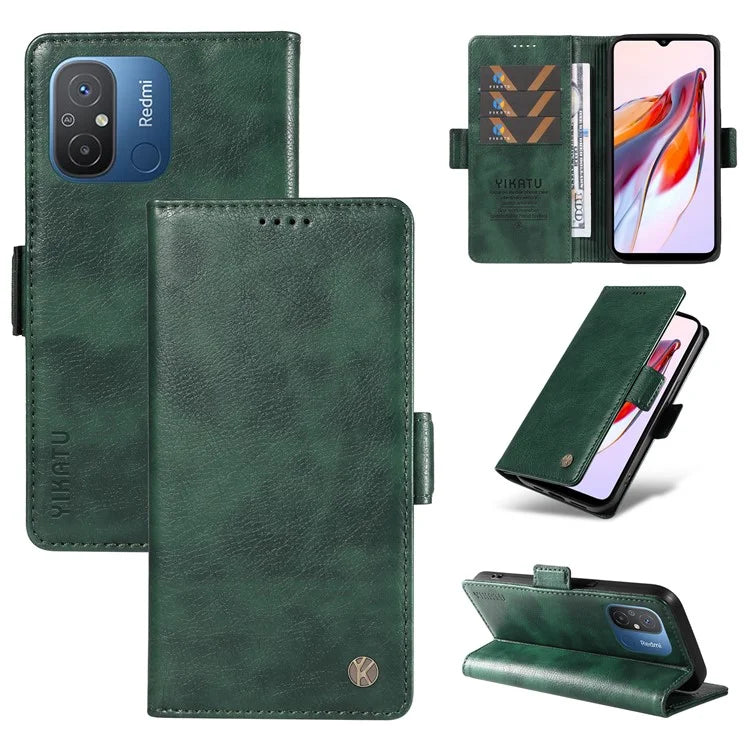 YIKATU YK-007 For Xiaomi Redmi 12C 4G / 11A 4G Case Litchi Texture Stand Smart Phone Cover