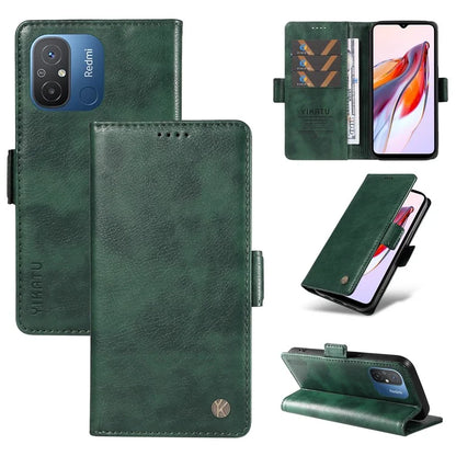 YIKATU YK-007 For Xiaomi Redmi 12C 4G / 11A 4G Case Litchi Texture Stand Smart Phone Cover