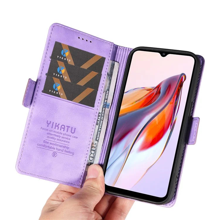 YIKATU YK-007 For Xiaomi Redmi 12C 4G / 11A 4G Case Litchi Texture Stand Smart Phone Cover