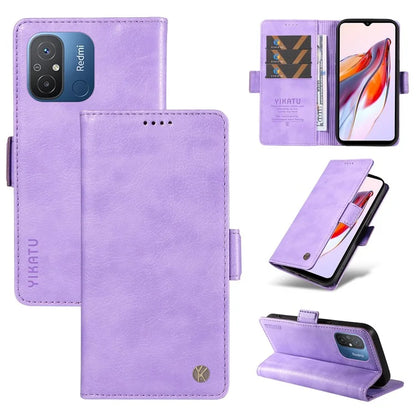 YIKATU YK-007 For Xiaomi Redmi 12C 4G / 11A 4G Case Litchi Texture Stand Smart Phone Cover