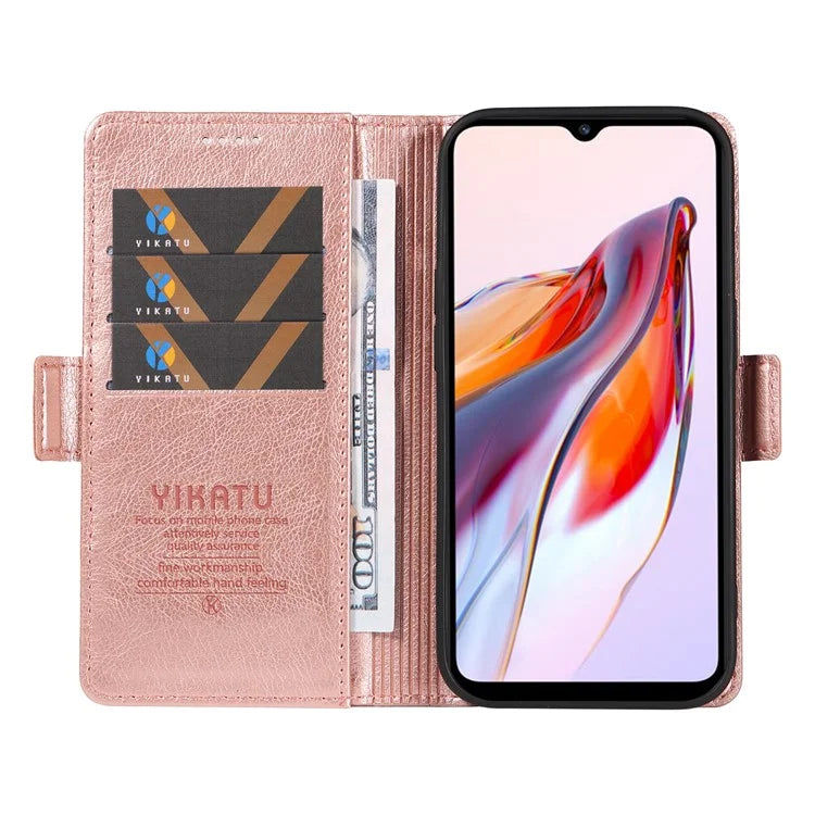 YIKATU YK-007 For Xiaomi Redmi 12C 4G / 11A 4G Case Litchi Texture Stand Smart Phone Cover