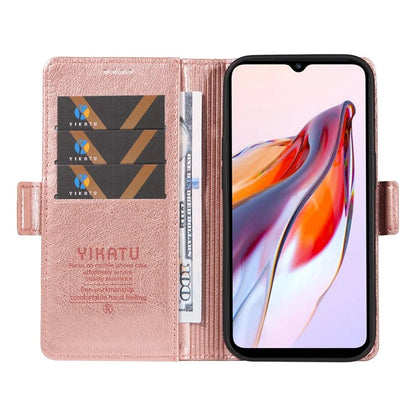 YIKATU YK-007 For Xiaomi Redmi 12C 4G / 11A 4G Case Litchi Texture Stand Smart Phone Cover