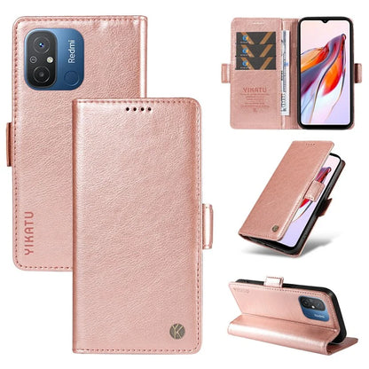 YIKATU YK-007 For Xiaomi Redmi 12C 4G / 11A 4G Case Litchi Texture Stand Smart Phone Cover