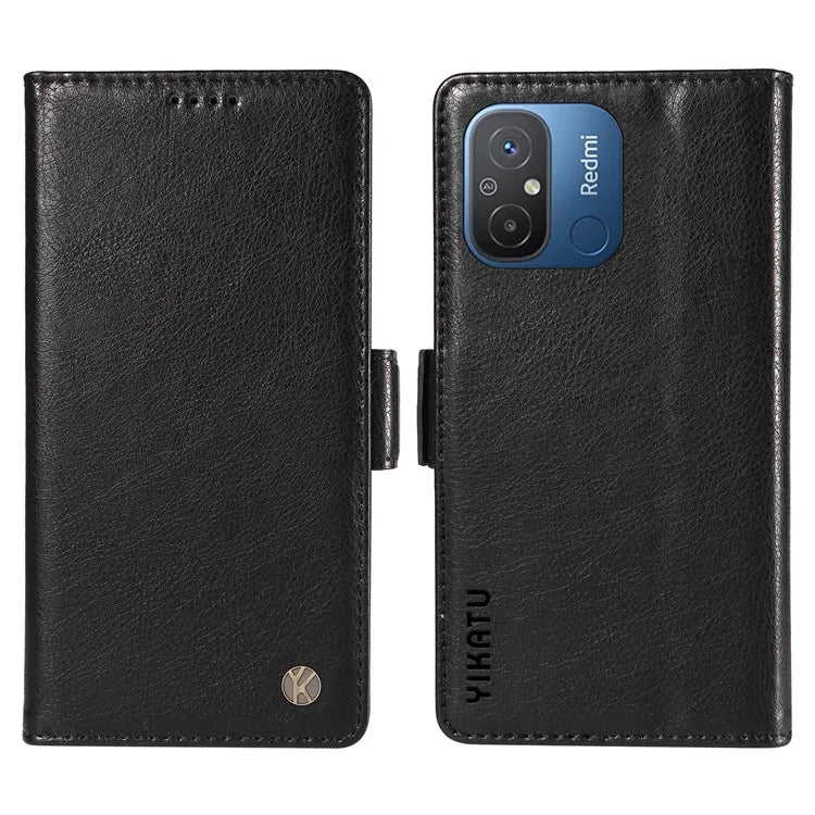 YIKATU YK-007 For Xiaomi Redmi 12C 4G / 11A 4G Case Litchi Texture Stand Smart Phone Cover