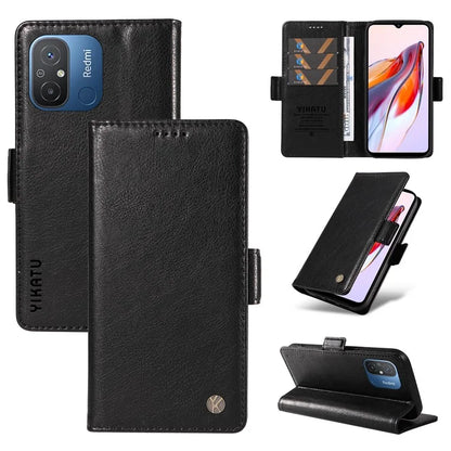 YIKATU YK-007 For Xiaomi Redmi 12C 4G / 11A 4G Case Litchi Texture Stand Smart Phone Cover