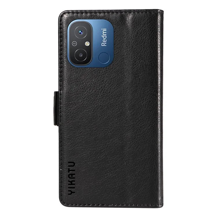 YIKATU YK-007 For Xiaomi Redmi 12C 4G / 11A 4G Case Litchi Texture Stand Smart Phone Cover