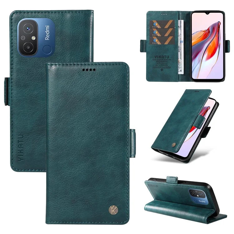 YIKATU YK-007 For Xiaomi Redmi 12C 4G / 11A 4G Case Litchi Texture Stand Smart Phone Cover