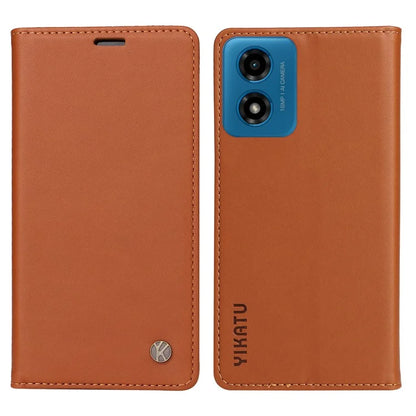 YIKATU YK-001 For Motorola Moto E14 4G / G04 4G / G04s 4G / G24 4G Cell Phone Case Magnetic Closing Leather Cover