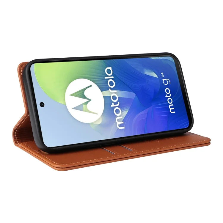 YIKATU YK-001 For Motorola Moto E14 4G / G04 4G / G04s 4G / G24 4G Cell Phone Case Magnetic Closing Leather Cover