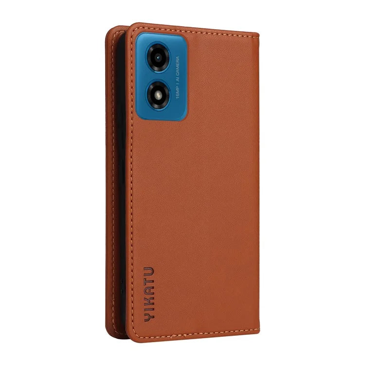 YIKATU YK-001 For Motorola Moto E14 4G / G04 4G / G04s 4G / G24 4G Cell Phone Case Magnetic Closing Leather Cover