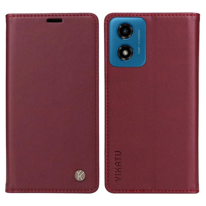 YIKATU YK-001 For Motorola Moto E14 4G / G04 4G / G04s 4G / G24 4G Cell Phone Case Magnetic Closing Leather Cover