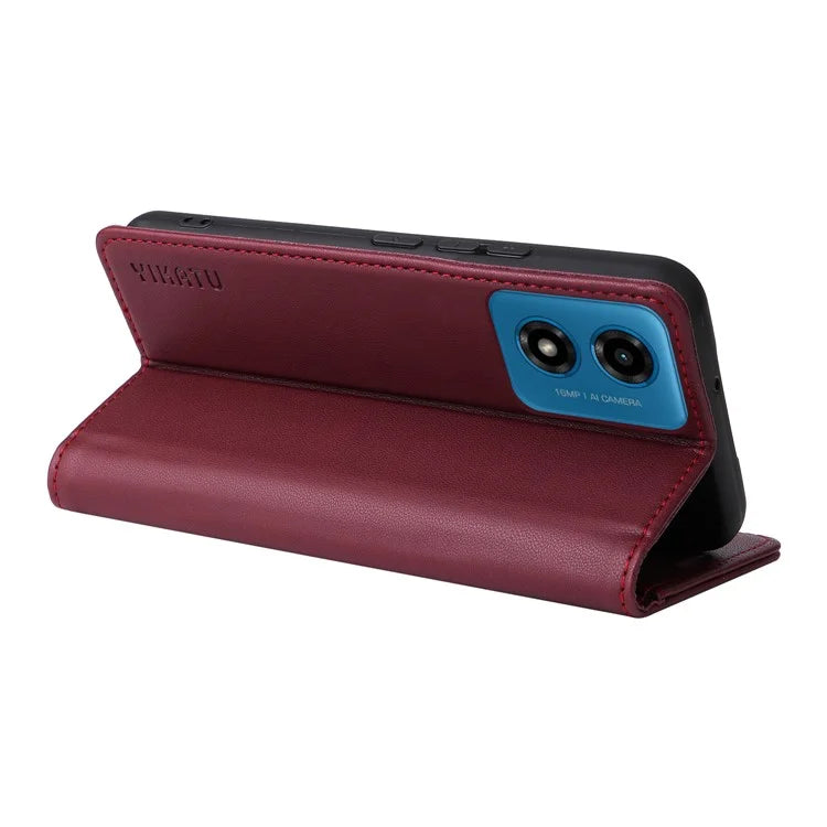 YIKATU YK-001 For Motorola Moto E14 4G / G04 4G / G04s 4G / G24 4G Cell Phone Case Magnetic Closing Leather Cover