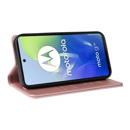 YIKATU YK-001 For Motorola Moto E14 4G / G04 4G / G04s 4G / G24 4G Cell Phone Case Magnetic Closing Leather Cover