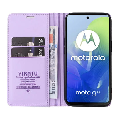 YIKATU YK-001 For Motorola Moto E14 4G / G04 4G / G04s 4G / G24 4G Cell Phone Case Magnetic Closing Leather Cover